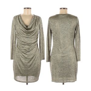 Tahari Black & Biege Metallic Dress Size Large